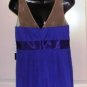 SL FASHIONS WOMENS IRIS BLUE BEADED MESH INSET COCKTAIL DRESS, SIZE 8