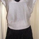 BLACK LINE WOMEN'S BLACK MINI SKIRT W/ SLEEVELESS WHITE KNIT TOP, SIZES SM SKIRT, 10 TOP BLACK LINE WOMEN'S BLACK MINI SKIRT W/ SLEEVELESS WHITE KNIT TOP, SIZES SM SKIRT, 10 TOP