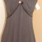 GRACIA V-NECK SLEEVELESS WOMEN'S GREY/GOLD TRIM TUNIC, SIZE MEDIUM