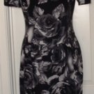 JNY WOMEN'S BLACK/WHITE FLORAL PRINT DRESS W/ BEADED NECKLINE, SIZES 6,8 JNY WOMEN'S BLACK/WHITE FLORAL PRINT DRESS W/ BEADED NECKLINE, SIZES 6,8