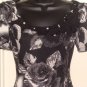 JNY WOMEN'S BLACK/WHITE FLORAL PRINT DRESS W/ BEADED NECKLINE, SIZES 6,8