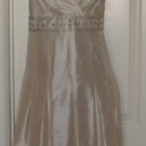 JNY WOMEN'S BEIGE V-NECK LINE BEADED EMPIRE WAIST DRESS, SIZES 10,12 JNY WOMEN'S BEIGE V-NECK LINE BEADED EMPIRE WAIST DRESS, SIZES 10,12