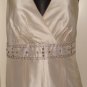 JNY WOMEN'S BEIGE V-NECK LINE BEADED EMPIRE WAIST DRESS, SIZES 10,12