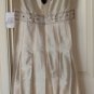 JNY WOMEN'S BEIGE V-NECK LINE BEADED EMPIRE WAIST DRESS, SIZES 10,12