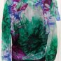 STOREE SHEER LONG SLEEVE WOMEN'S WATERCOLOR BLOUSE, SIZE SMALL