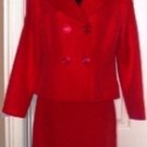 ISABELLA 2 PC WOMEN'S RED PIQUE SKIRT SUIT W/ SHAWL COLLAR, SIZES 8,12 ISABELLA 2 PC WOMEN'S RED PIQUE SKIRT SUIT W/ SHAWL COLLAR, SIZES 8,12