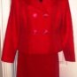 ISABELLA 2 PC WOMEN'S RED PIQUE SKIRT SUIT W/ SHAWL COLLAR, SIZES 8,12