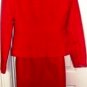 ISABELLA 2 PC WOMEN'S RED PIQUE SKIRT SUIT W/ SHAWL COLLAR, SIZES 8,12