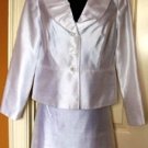 ISABELLA 2 PC WOMEN'S WHITE RUFFEL COLLAR SUIT JACKET, SIZES 8,10 ISABELLA 2 PC WOMEN'S WHITE RUFFEL COLLAR SUIT JACKET, SIZES 8,10