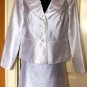 ISABELLA 2 PC WOMEN'S WHITE RUFFEL COLLAR SUIT JACKET, SIZES 8,10