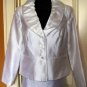 ISABELLA 2 PC WOMEN'S WHITE RUFFEL COLLAR SUIT JACKET, SIZES 8,10