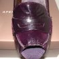 APEPAZZA WOMEN'S PEEP TOE PLUM PATENT LEATHER DRESS SHOE, SIZES 7,9,10