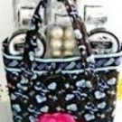 COUNTRY BLOOM FREESIA 7 PC BATH SET WITH DECORATIVE CLOTH TOTE