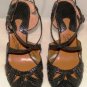 OH DEER WOMEN'S STRAPPY BLACK PEEP TOE DRESS SANDAL SIZE 7m