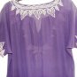 C LUCE WOMEN'S SHEER V-NECK NAVY BLUE CAP SLEEVE BLOUSE SIZES SM 6-8, MED 10-12