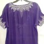 C LUCE WOMEN'S SHEER V-NECK NAVY BLUE CAP SLEEVE BLOUSE SIZES SM 6-8, MED 10-12