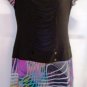 BALI BLACK MULTI- COLOR PRINT CAP SLEEVE DRESS SIZE SM 4-6, MED 8-10, LG 12-14, XL 18
