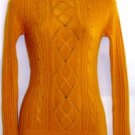 WOW COUTURE MUSTARD CABLE KNIT W/ WAFFLE KNIT DESIGN SWEATER, SIZE, MED, L WOW COUTURE MUSTARD CABLE KNIT W/ WAFFLE KNIT DESIGN SWEATER, SIZE, MED, L