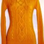 WOW COUTURE MUSTARD CABLE KNIT W/ WAFFLE KNIT DESIGN SWEATER, SIZE, MED, L