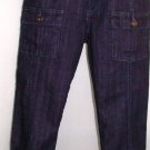 PZI CARGO CAPRI WOMEN'S DARK BLUE WASH JEANS, SIZES 4 PZI CARGO CAPRI WOMEN'S DARK BLUE WASH JEANS, SIZES 4
