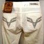 VIGOSS WOMEN'S WHITE RHINESTONE BOOT CUT DENIM JEANS SIZE'S, SM, MED, LG