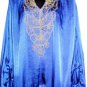 BLACK BEADED BAT WING SLEEVE ROYAL BLUE TOP, SIZE LG (14)