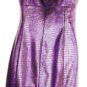 MUSE SLEEVELESS DEEP PURPLE SNAKESKIN EMPIRE BODICE DRESS SIZE, 4, 8,14