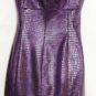 MUSE SLEEVELESS DEEP PURPLE SNAKESKIN EMPIRE BODICE DRESS SIZE, 4, 8,14