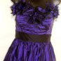 MAGGY LONDON BLACK/PURPLE STRAPLESS COCKTAIL DRESS SIZE, 10