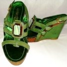 APEPAZZA WOMENS GREEN STRAPPY WEDGE SANDAL SIZE 7M APEPAZZA WOMENS GREEN STRAPPY WEDGE SANDAL SIZE 7M