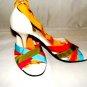 ENZO ANGIOLINI WOMEN'S & MULTI-COLOR HEELS W/ ANKLE WRAP SIZE 7M