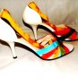 ENZO ANGIOLINI WOMEN'S & MULTI-COLOR HEELS W/ ANKLE WRAP SIZE 7M