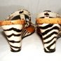 MADELINE WOMEN'S ZEBRA ANIMAL PRINT WEDGE SANDAL SIZE 6.5M