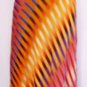 NINA AUSTIN MULTI-STRIPE ONE SHOULDER RUFFLE NECKLINE OPEN BACK GOWN SIZE, MED