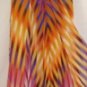 NINA AUSTIN MULTI-STRIPE ONE SHOULDER RUFFLE NECKLINE OPEN BACK GOWN SIZE, MED