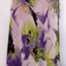 NINA AUSTIN GREEN/LILAC MULTI-COLOR FLORAL DEEP V-NECKLINE GOWN SIZE, L, X-L NINA AUSTIN GREEN/LILAC MULTI-COLOR FLORAL DEEP V-NECKLINE GOWN SIZE, L, X-L