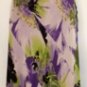NINA AUSTIN GREEN/LILAC MULTI-COLOR FLORAL DEEP V-NECKLINE GOWN SIZE, L, X-L