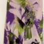 NINA AUSTIN GREEN/LILAC MULTI-COLOR FLORAL DEEP V-NECKLINE GOWN SIZE, L, X-L