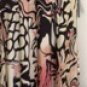 NINA AUSTIN MULTI-PINK/BLACK ANIMAL PRINT HALTER NECK BACK OUT GOWN SIZE, MED