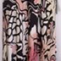 NINA AUSTIN MULTI-PINK/BLACK ANIMAL PRINT HALTER NECK BACK OUT GOWN SIZE, MED