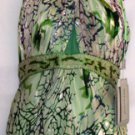 NINA AUSTIN SLEEVELESS MULTI-GREEN FLOWER GOWN W/ CHOCKER NECK SIZE, MED