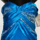 NINA AUSTIN MIDNIGHT BLUE SPAGHETTI STRAP GOWN SIZE, MED, L