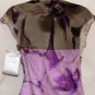 NINA AUSTIN MULTI-PURPLE RUFFLE CAP SLEEVE TOP GOWN SIZE, X-SM