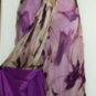 NINA AUSTIN MULTI-PURPLE RUFFLE CAP SLEEVE TOP GOWN SIZE, X-SM