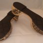 MADELINE HAVANA BONE OPEN TOE FLATS SIZE 10