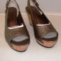 MADELINE WOMEN'S VELVET BLUSH OPEN TOE FASHION CORK HEEL SANDAL SIZE, 8, 9, 10