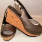 MADELINE WOMEN'S VELVET BLUSH OPEN TOE FASHION CORK HEEL SANDAL SIZE, 8, 9, 10