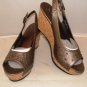 MADELINE WOMEN'S VELVET BLUSH OPEN TOE FASHION CORK HEEL SANDAL SIZE, 8, 9, 10
