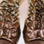 MADELINE WOMEN'S GEORGI OLD GOLD 4" OPEN TOE ANKLE STRAP HEEL SIZE 8