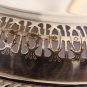 WM ROGERS SILVER-PLATE 13" ROUND RETICULATED & ETCHED SERVING PLATE